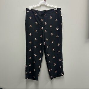 Ann Taylor Black Floral Trousers